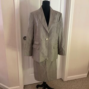 NWT New Brooks Brothers brown tan wool plaid jacket & skirt sz 16